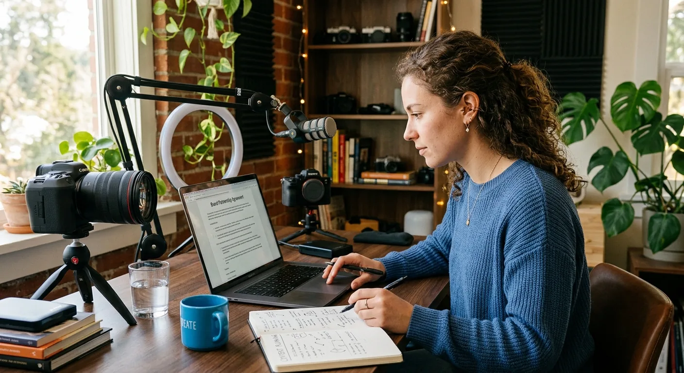 Creator working through creator brand deals