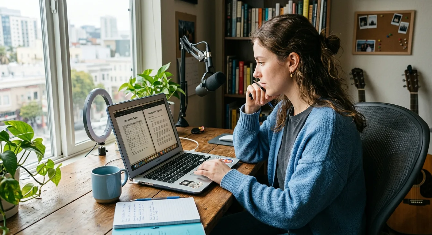 Creator working through creator sponsorship rates