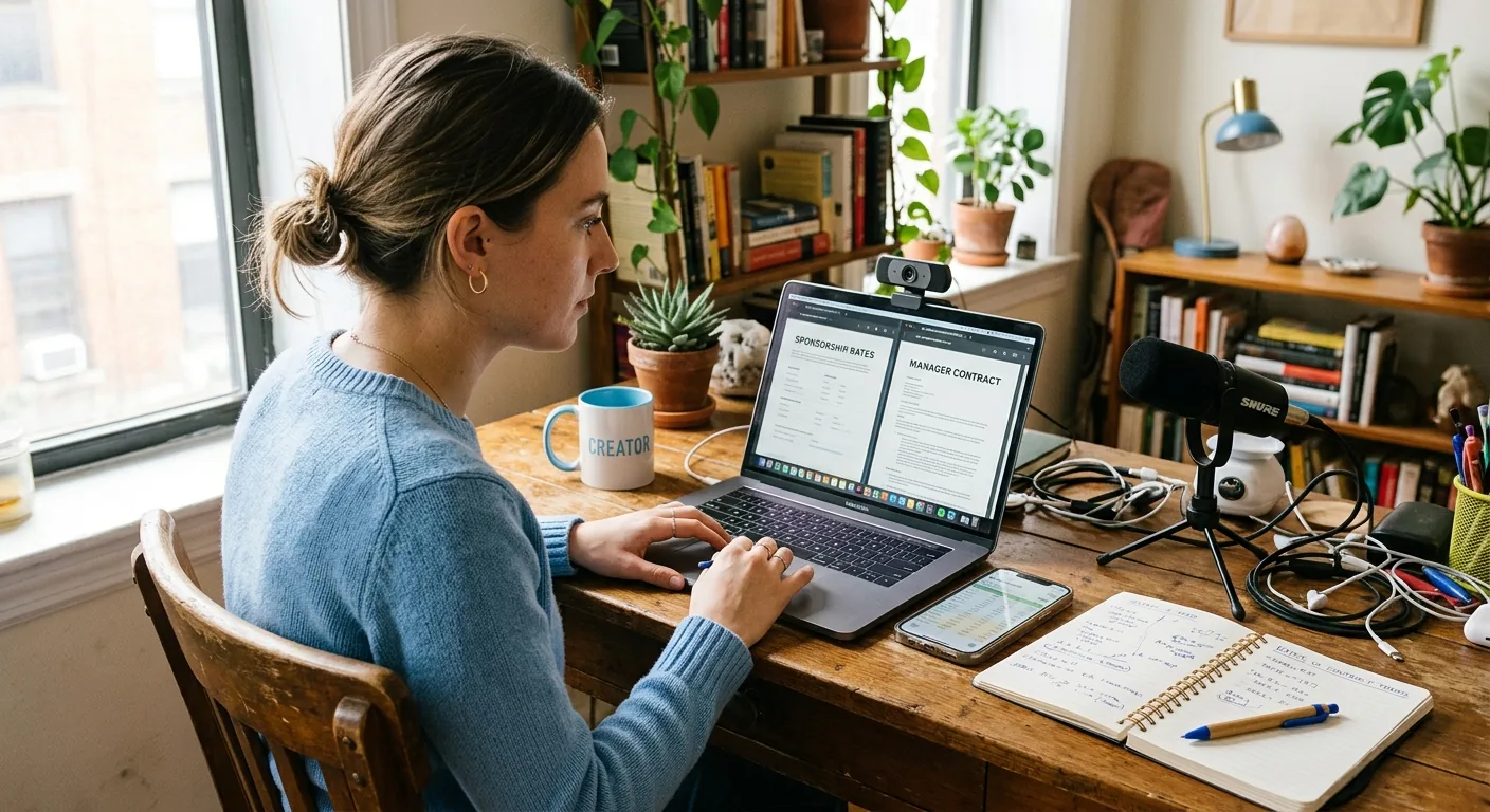 Creator working through creator sponsorship rates