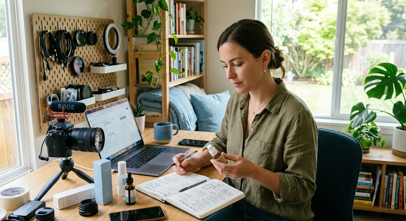 Creator working through influencer brand outreach