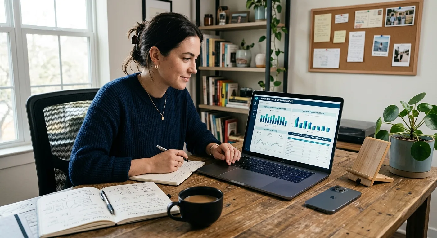 Creator working through influencer brand outreach
