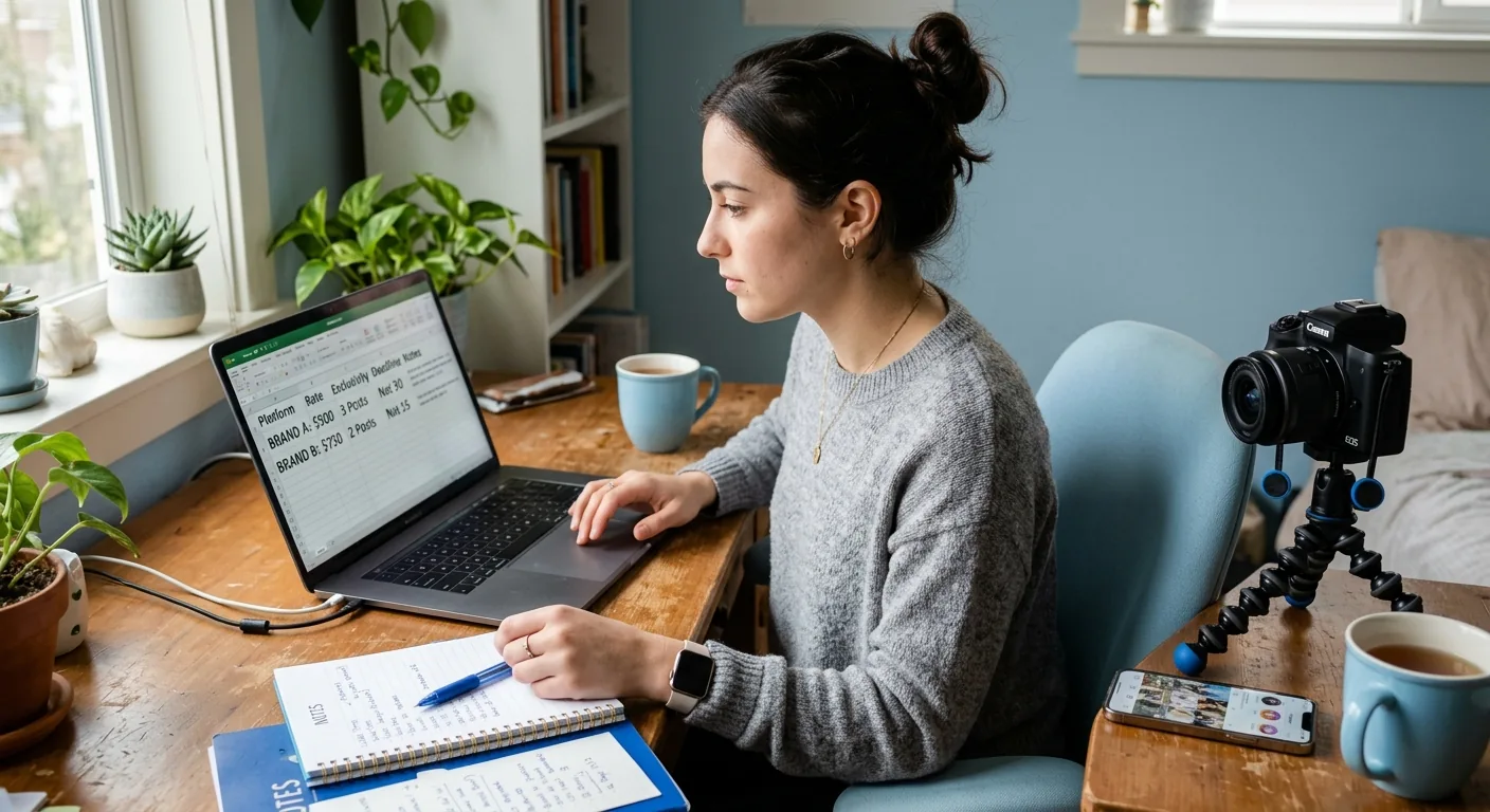 Creator working through creator brand deals
