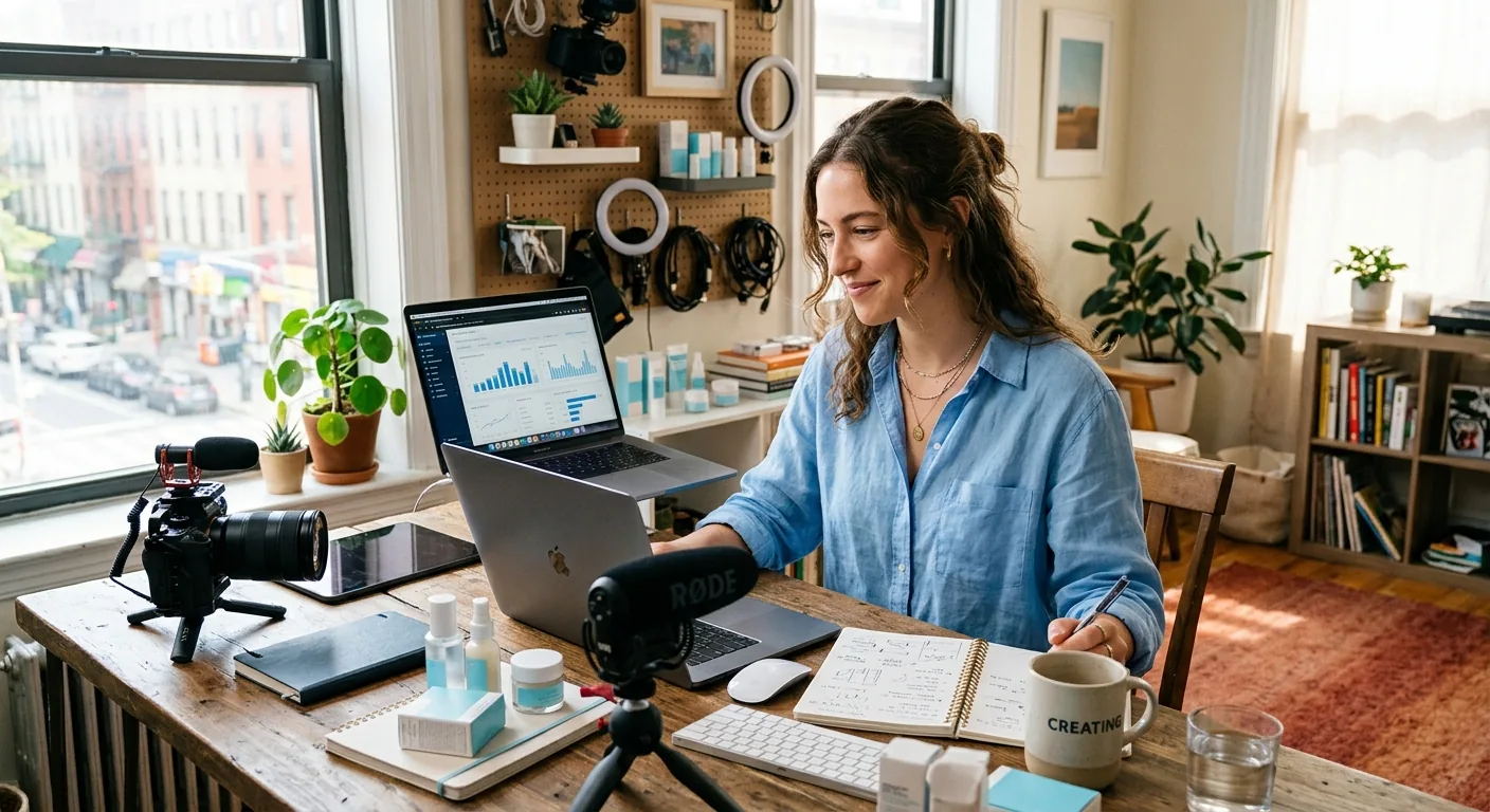 Creator working through influencer brand outreach