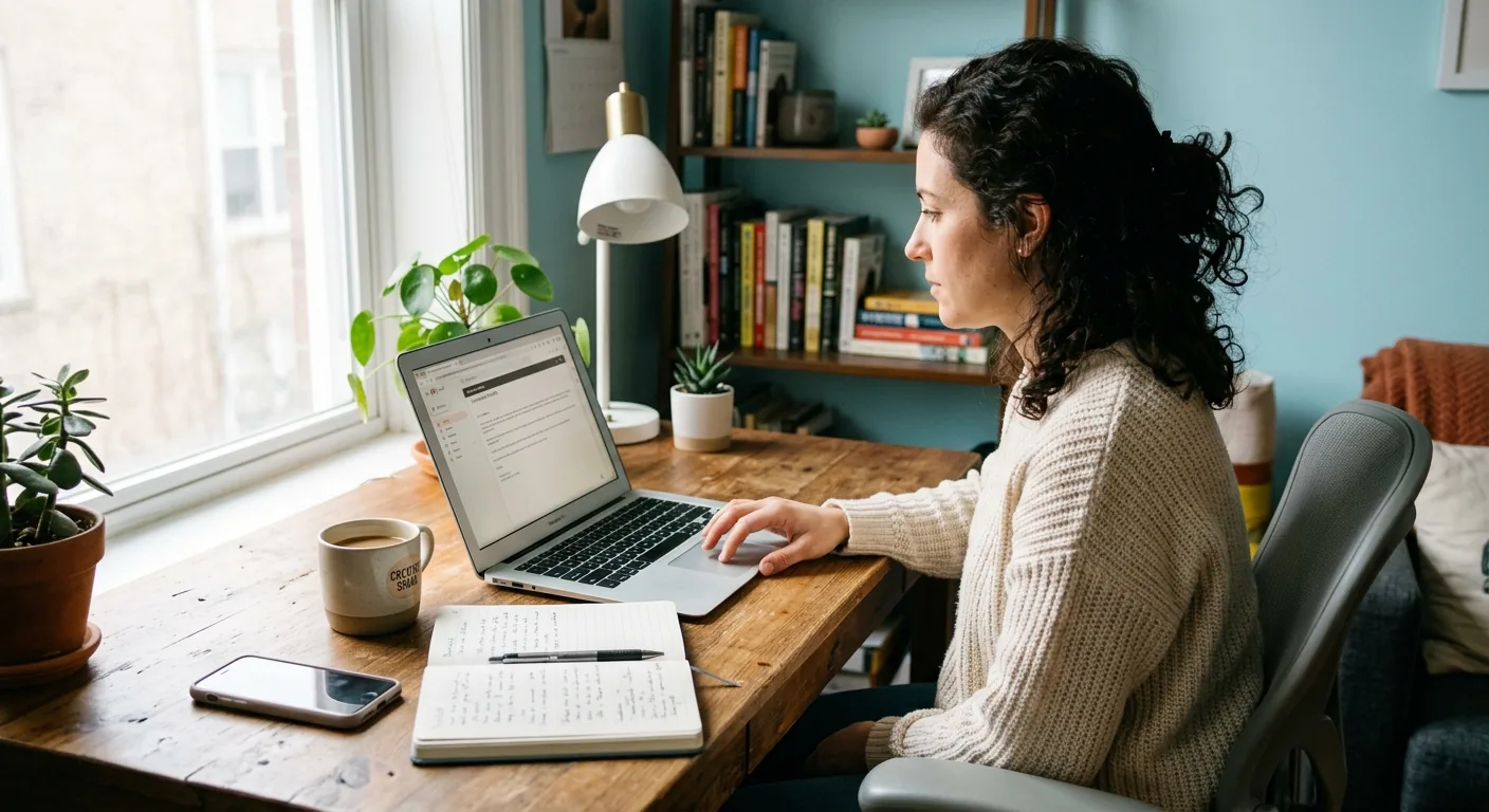 Creator working through influencer brand outreach