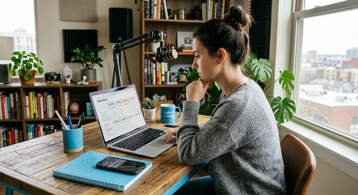 Creator working through creator sponsorship rates