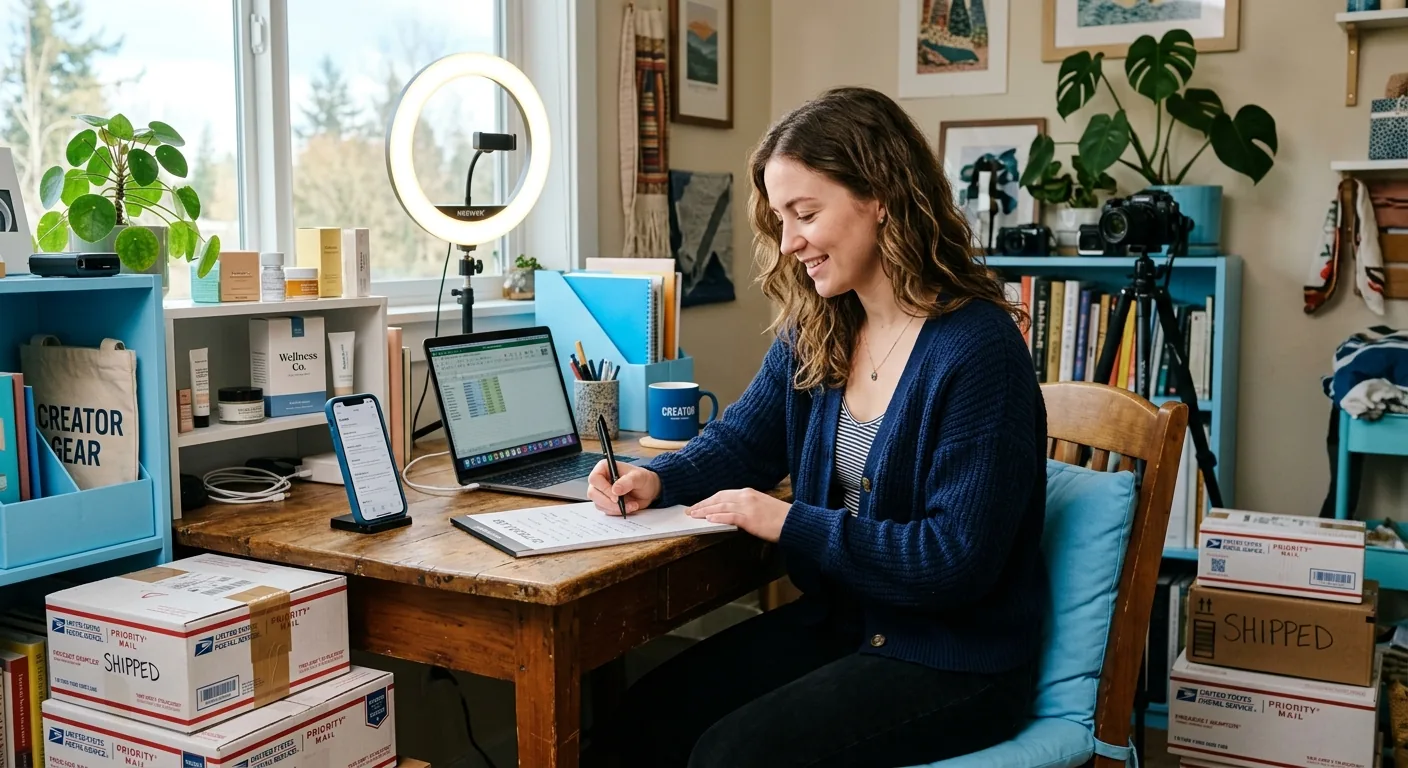 Creator working through influencer brand outreach