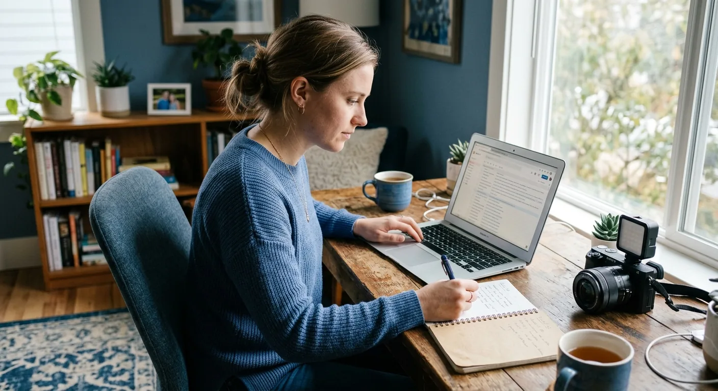 Creator working through brand collaboration opportunities