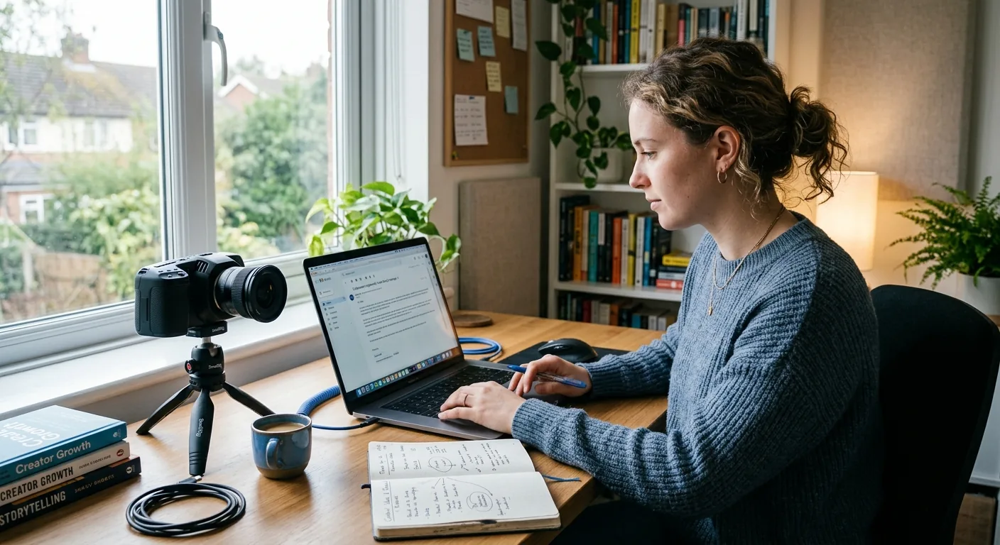 Creator working through brand collaboration opportunities