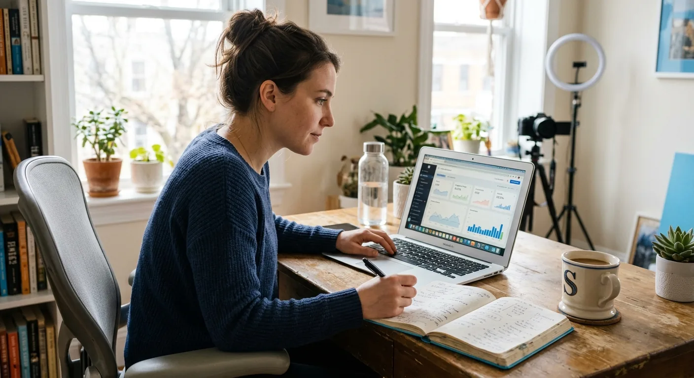 Creator working through brand collaboration opportunities