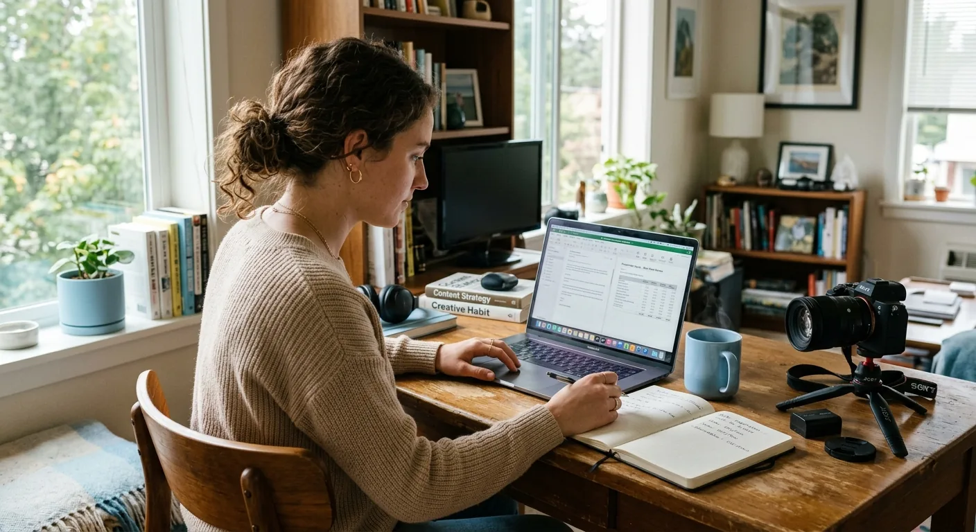 Creator working through brand collaboration opportunities