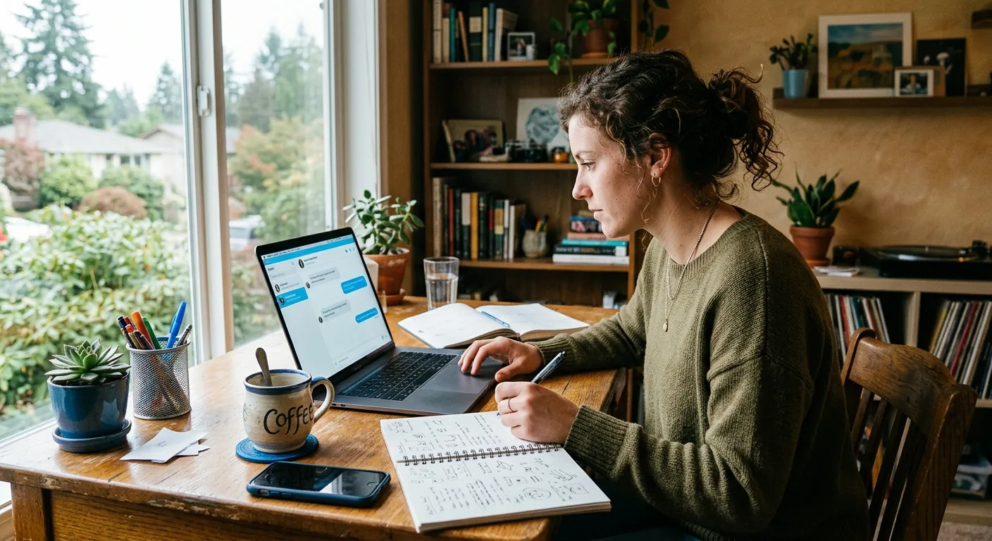 Creator working through brand collaboration opportunities