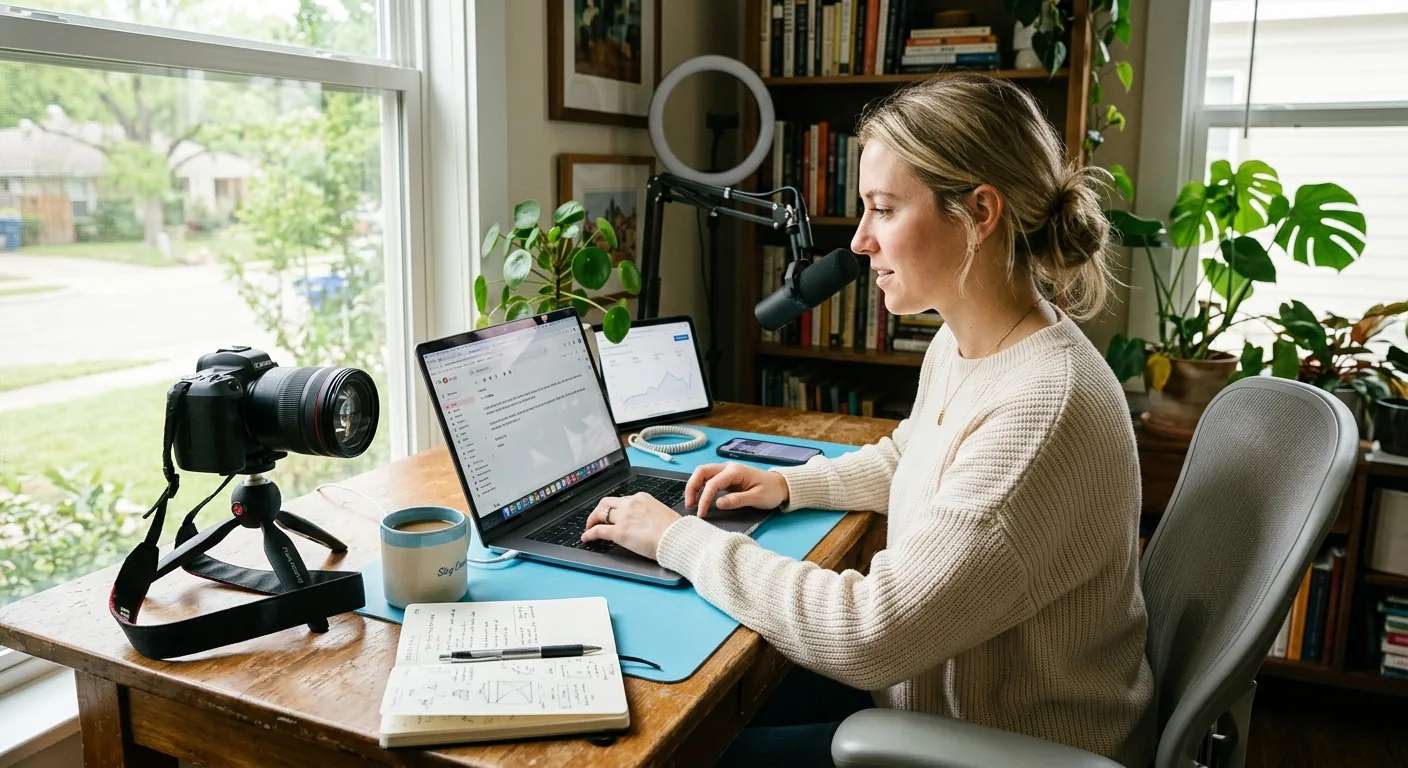 Creator working through influencer brand outreach