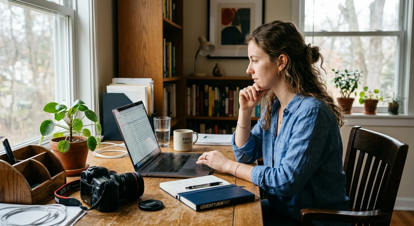 Creator working through influencer brand outreach