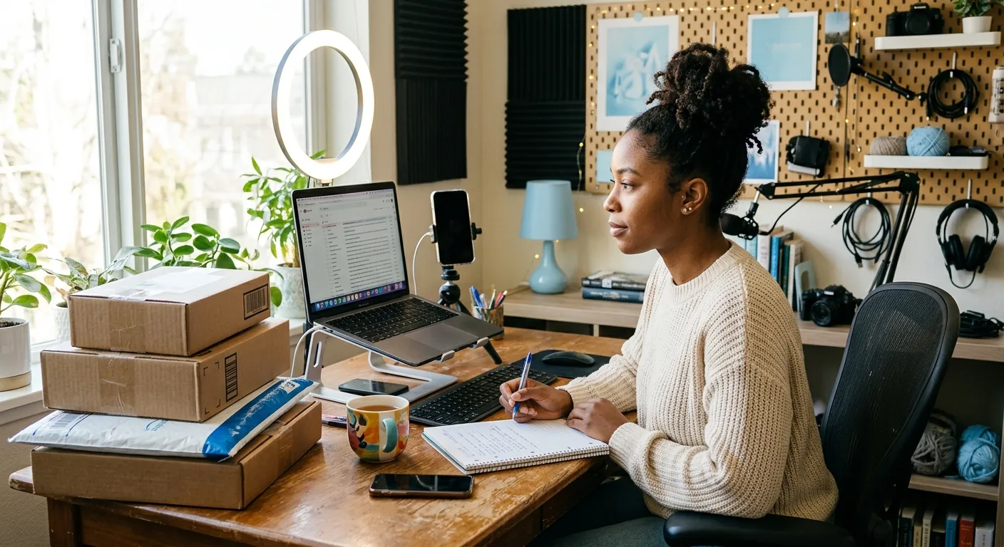 Creator working through influencer brand outreach