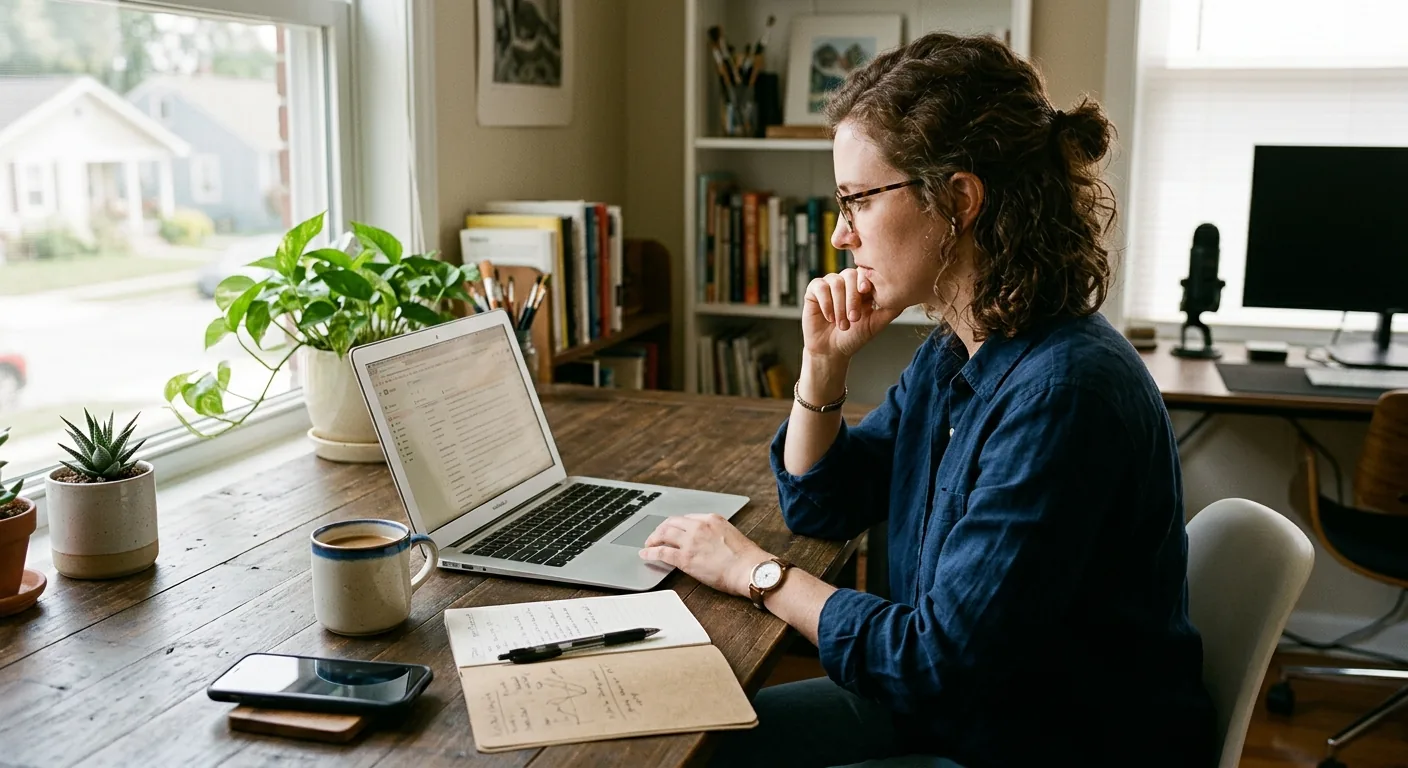 Creator working through influencer brand outreach