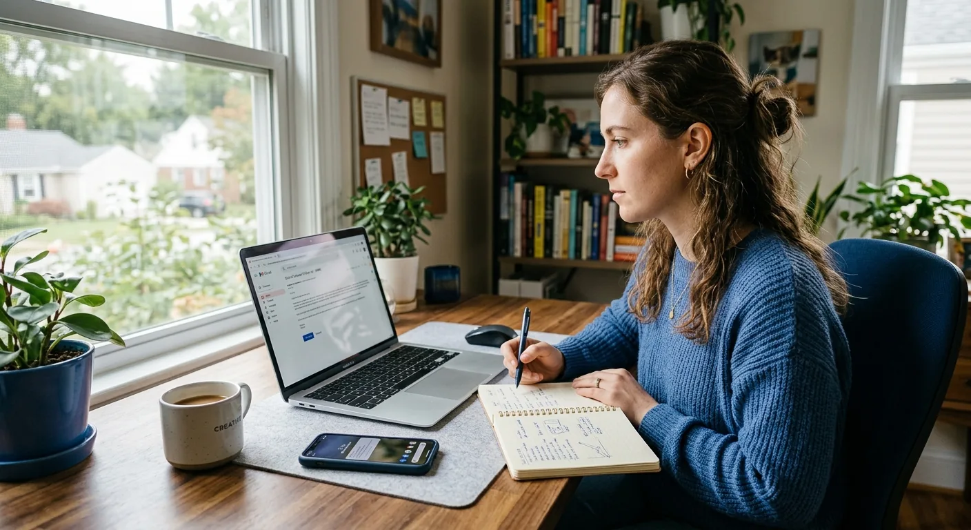 Creator working through influencer brand outreach