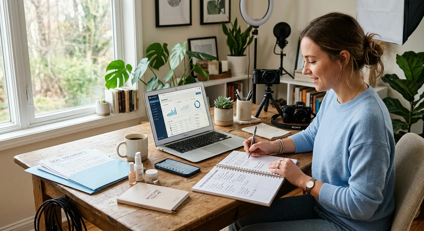 Creator working through influencer brand outreach