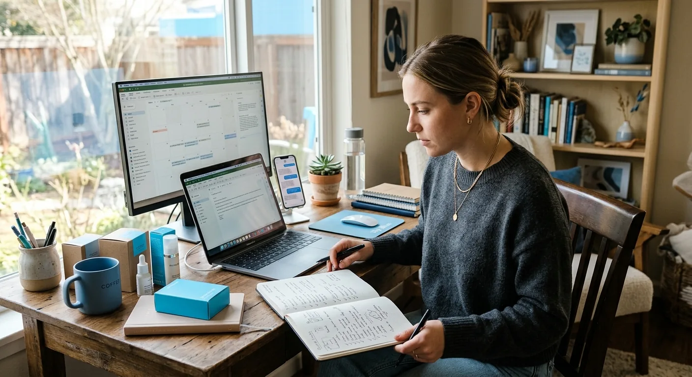 Creator working through influencer brand outreach