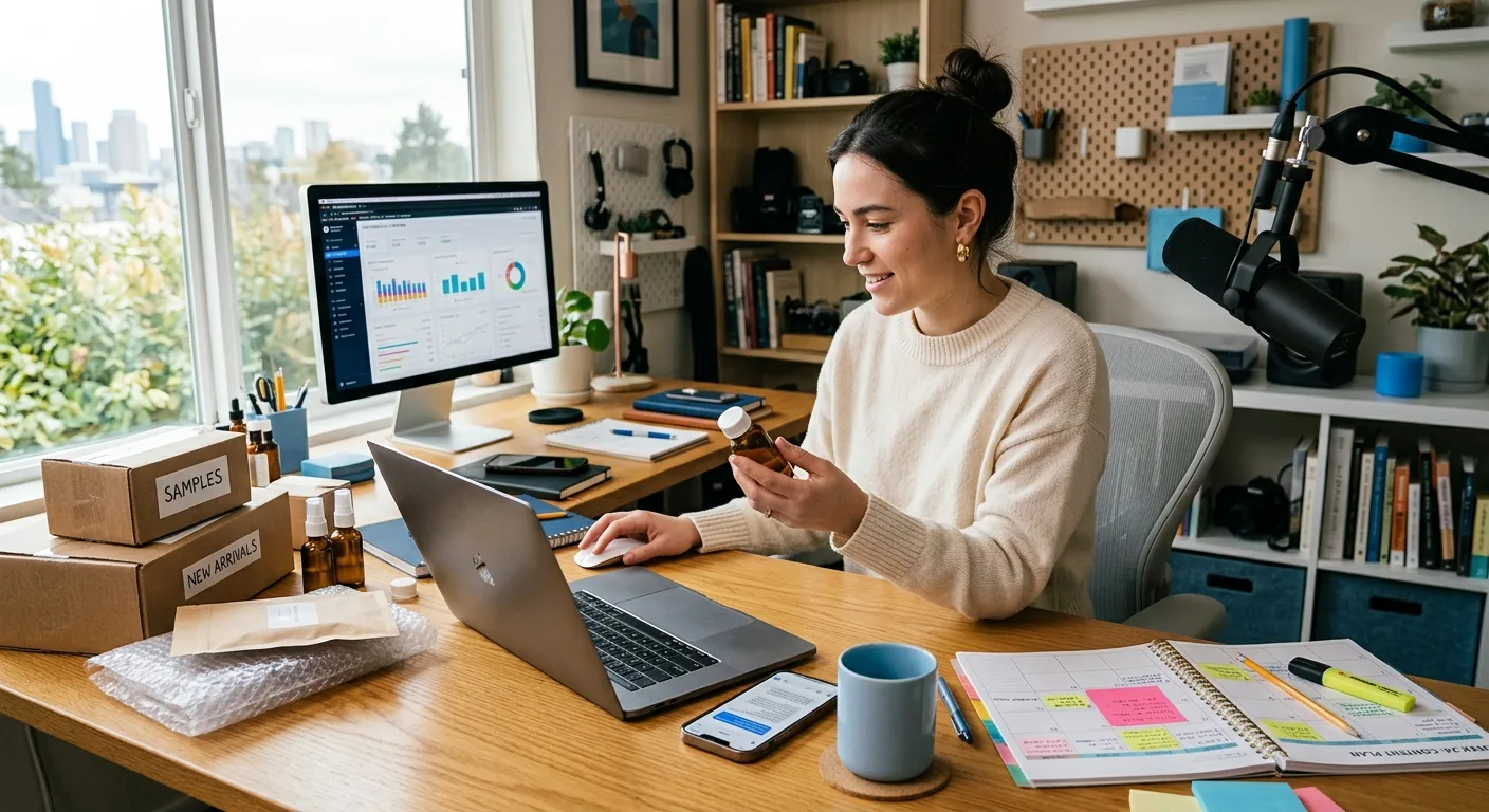 Creator working through influencer brand outreach