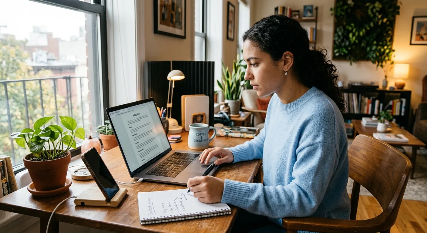 Creator working through influencer brand outreach