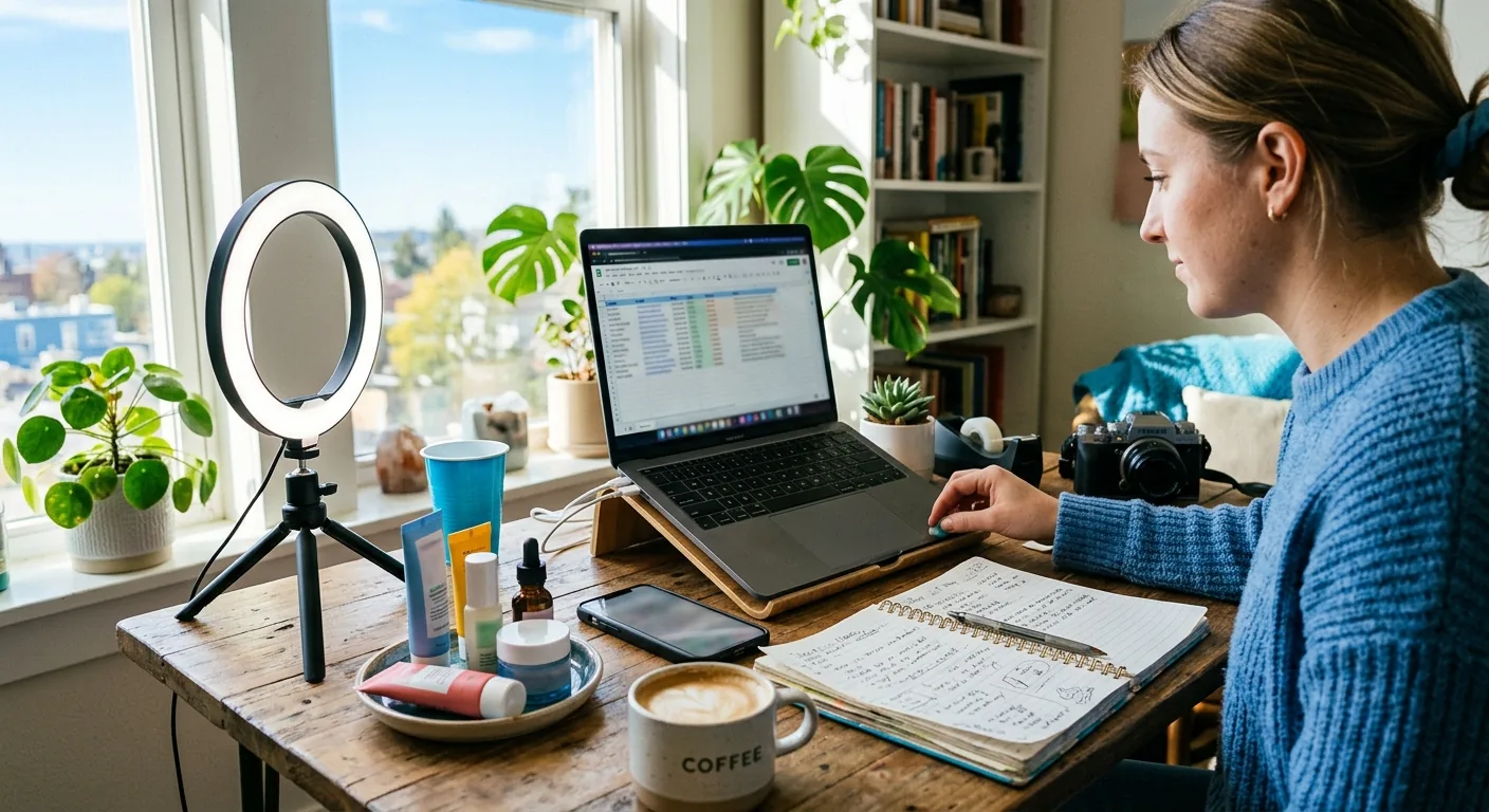 Creator working through influencer brand outreach