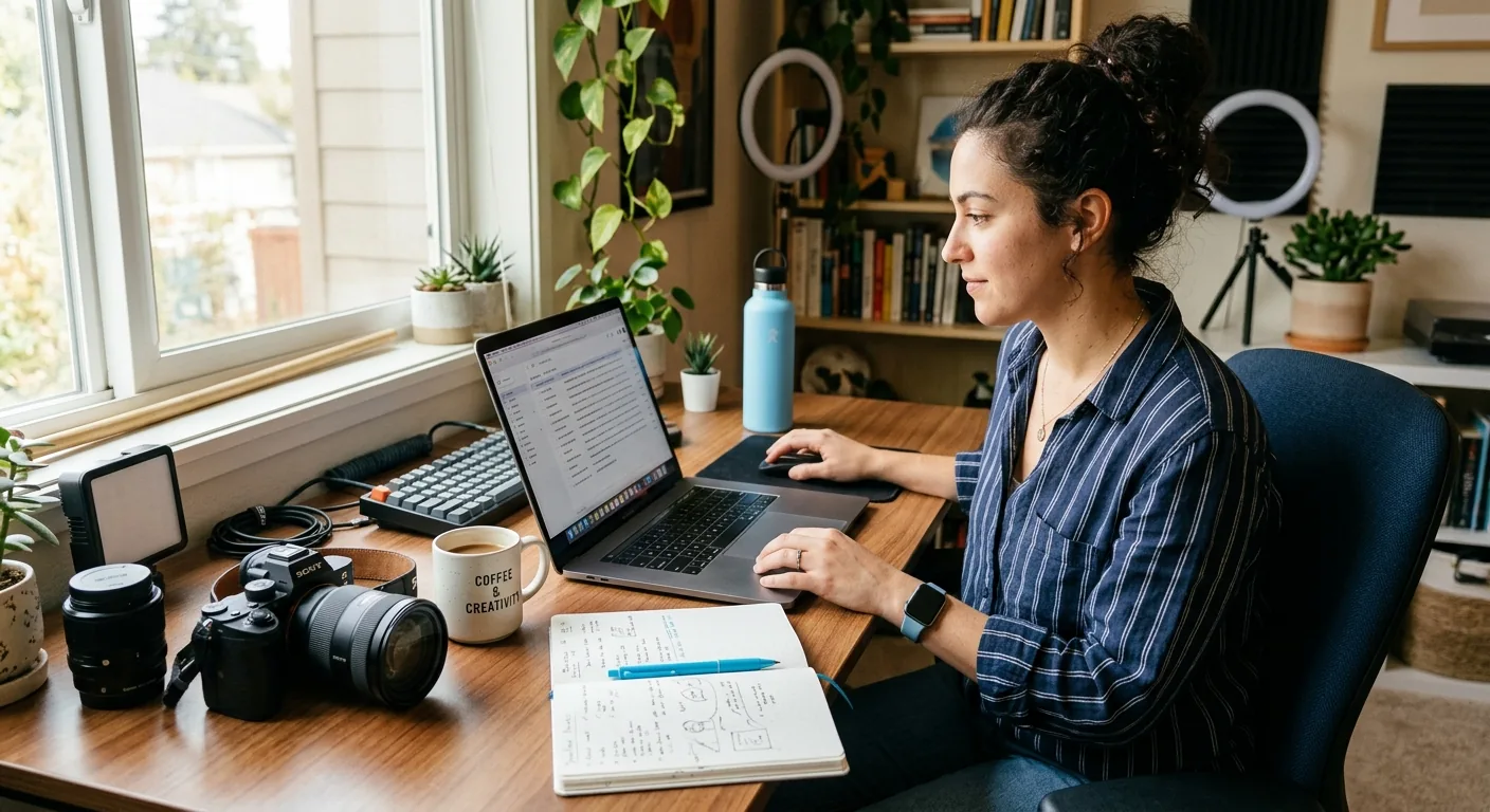 Creator working through influencer brand outreach