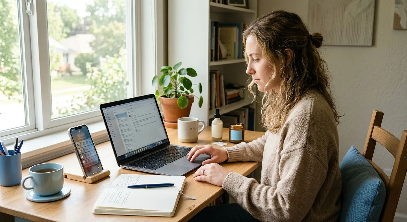 Creator working through influencer brand outreach