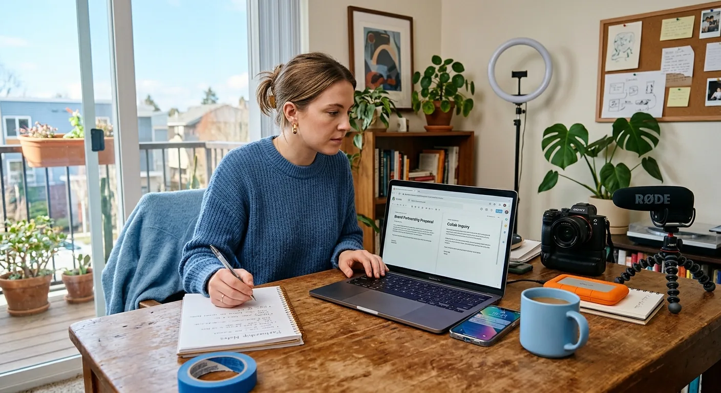 Creator working through creator brand deals
