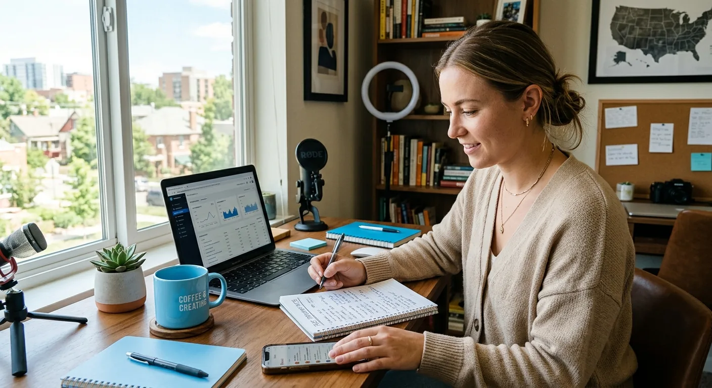 Creator working through influencer brand outreach