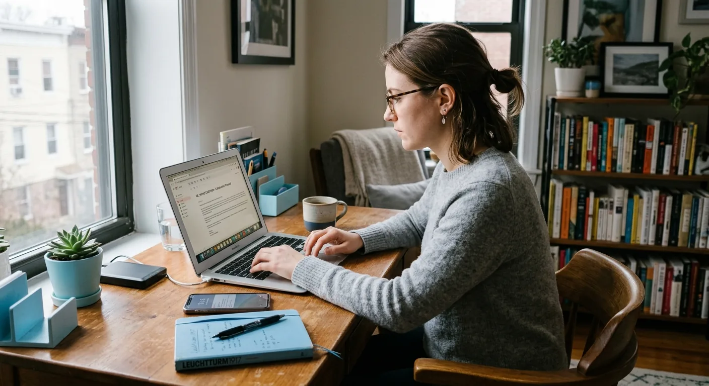 Creator working through influencer brand outreach