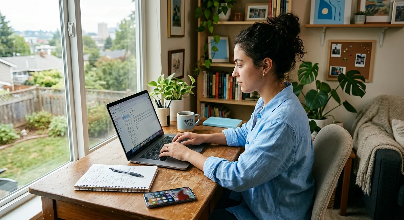 Creator working through influencer brand outreach