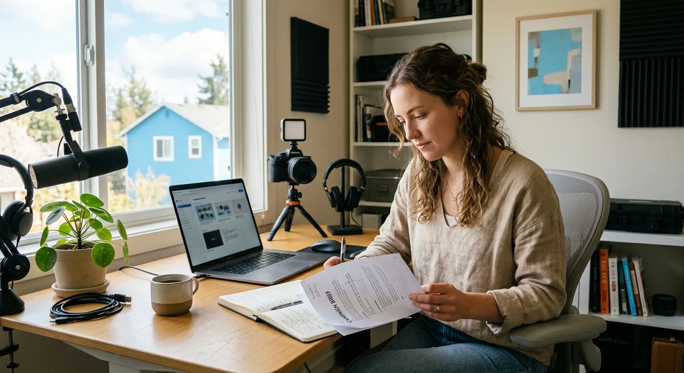 Creator working through influencer brand outreach