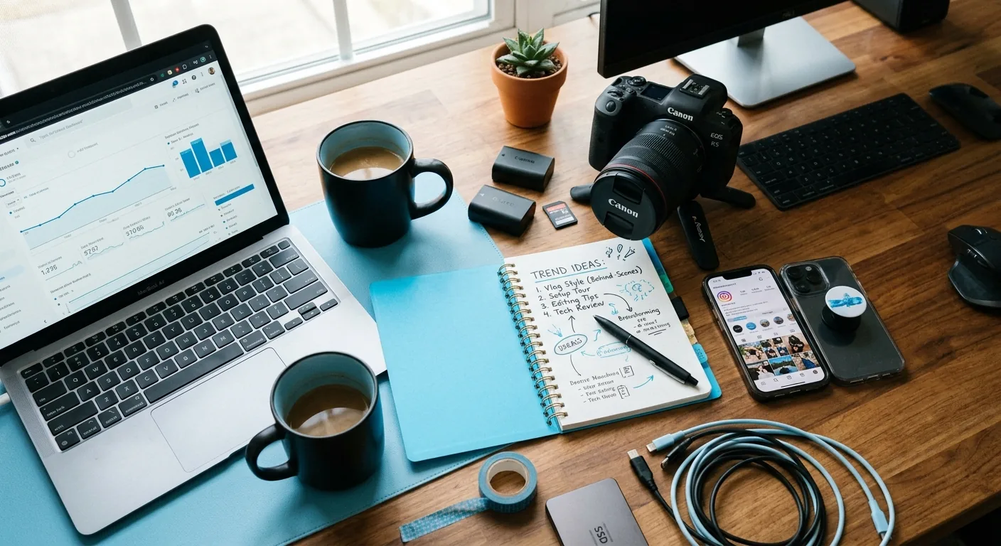 Creator working through content trends