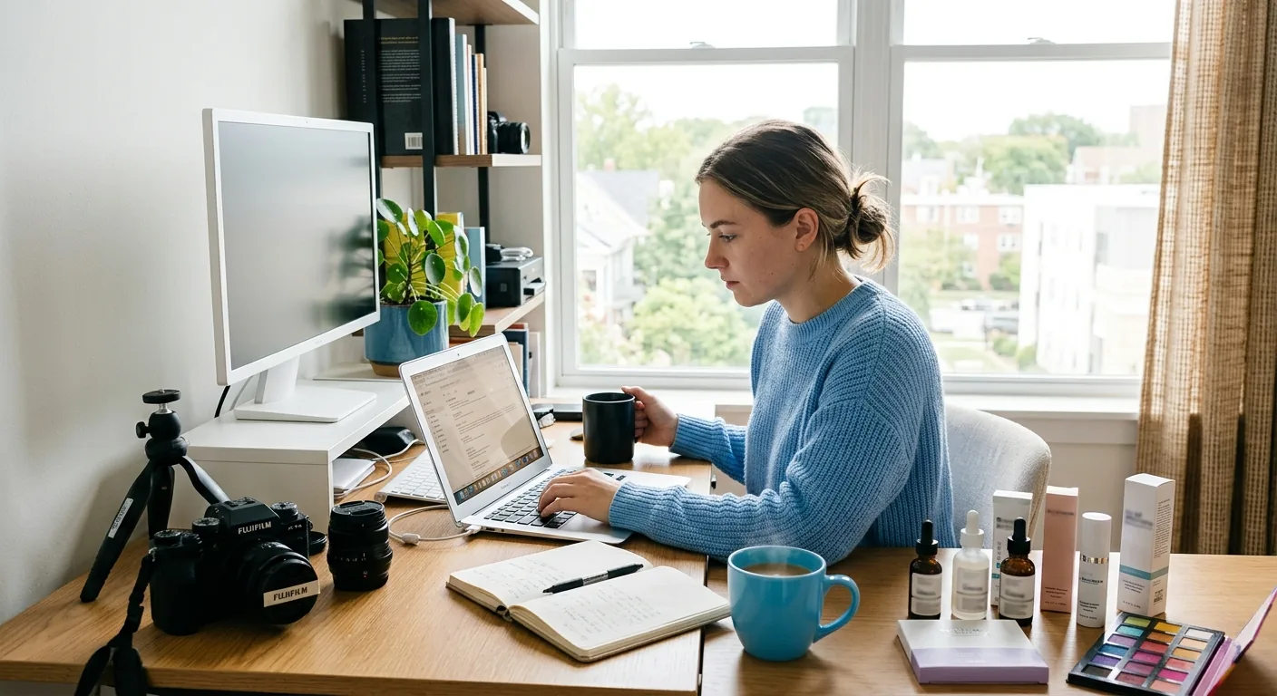 Creator working through influencer brand outreach