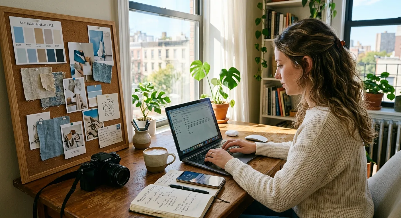 Creator working through influencer brand outreach
