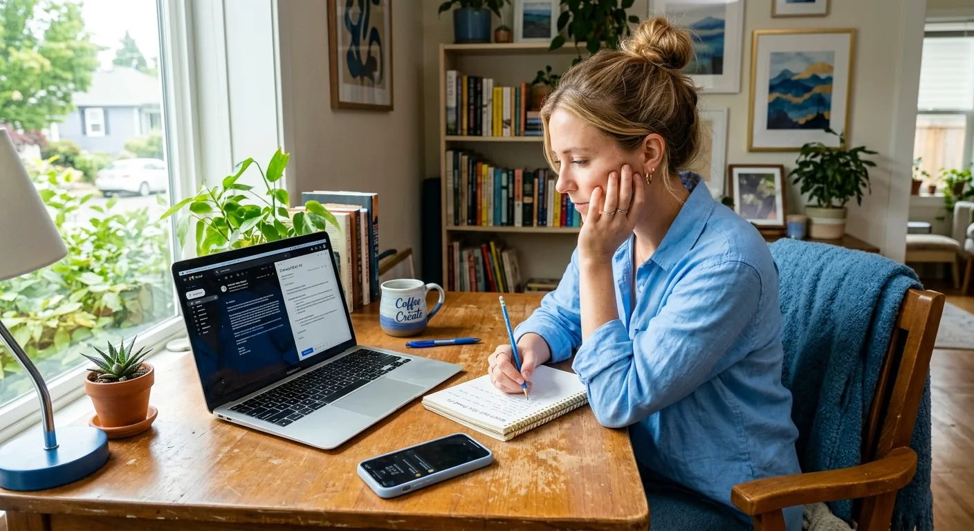 Creator working through influencer brand outreach