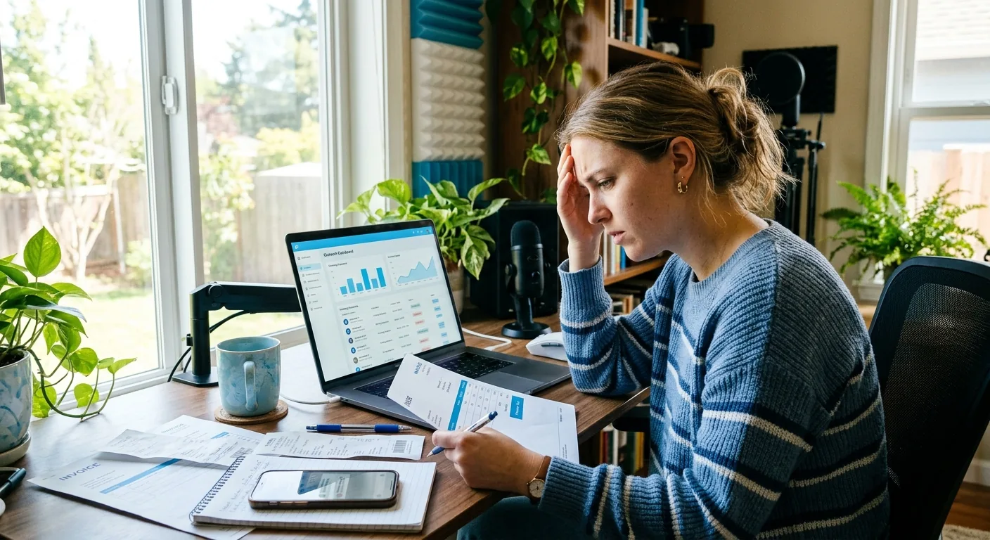 Creator working through influencer brand outreach