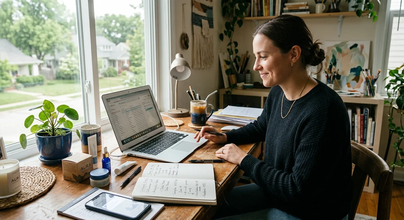Creator working through influencer brand outreach