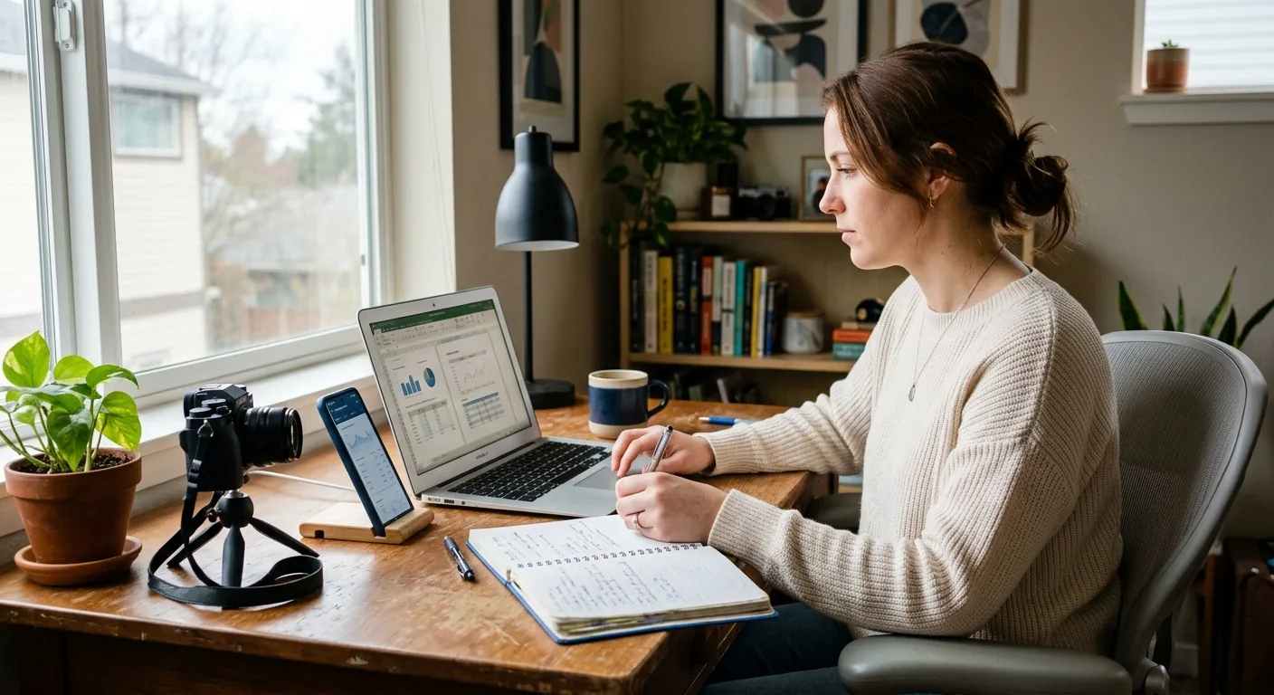 Creator working through brand collaboration opportunities