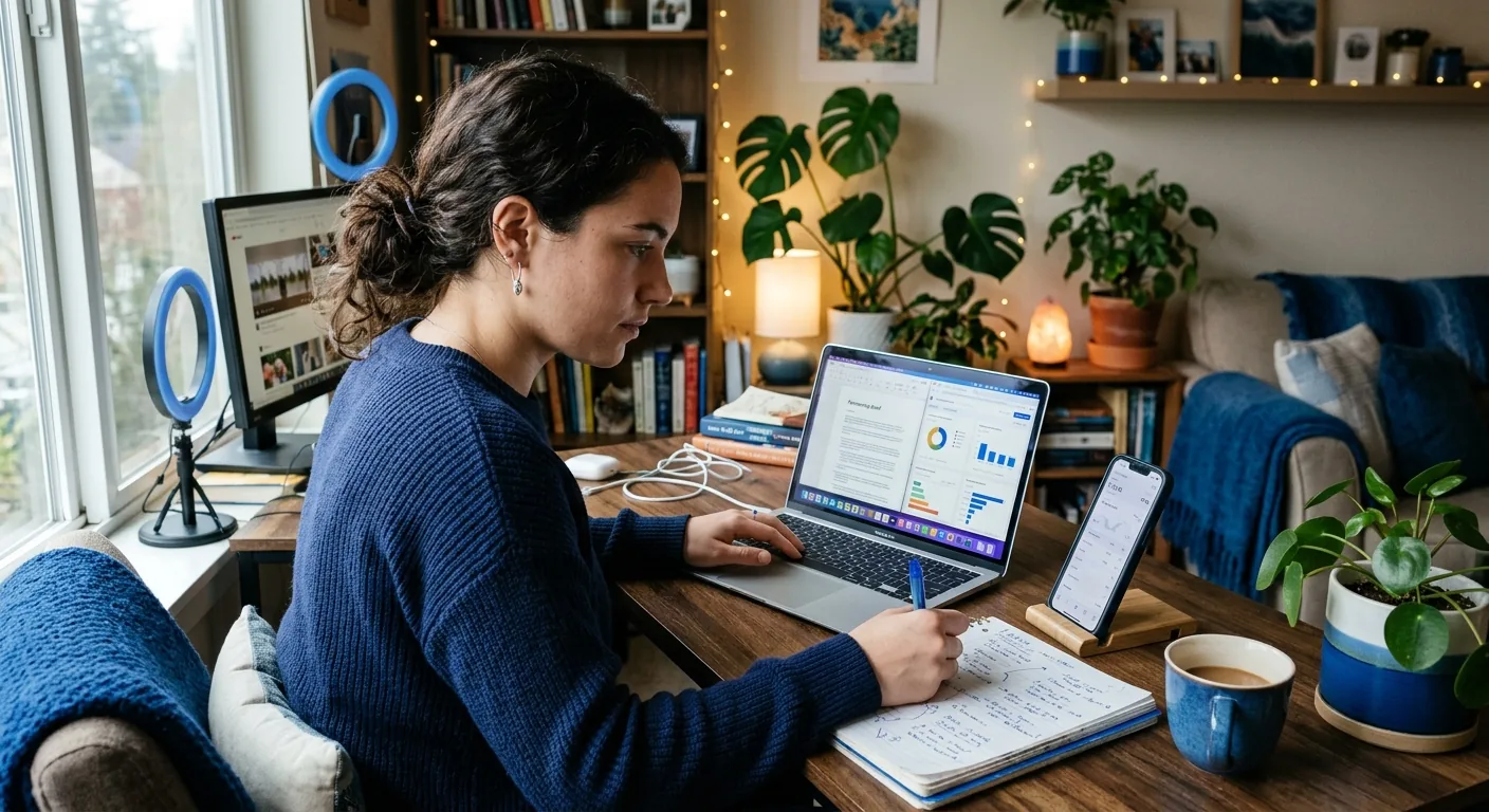 Creator working through brand collaboration opportunities