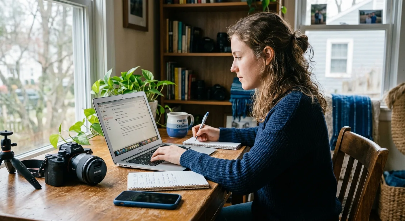 Creator working through brand collaboration opportunities