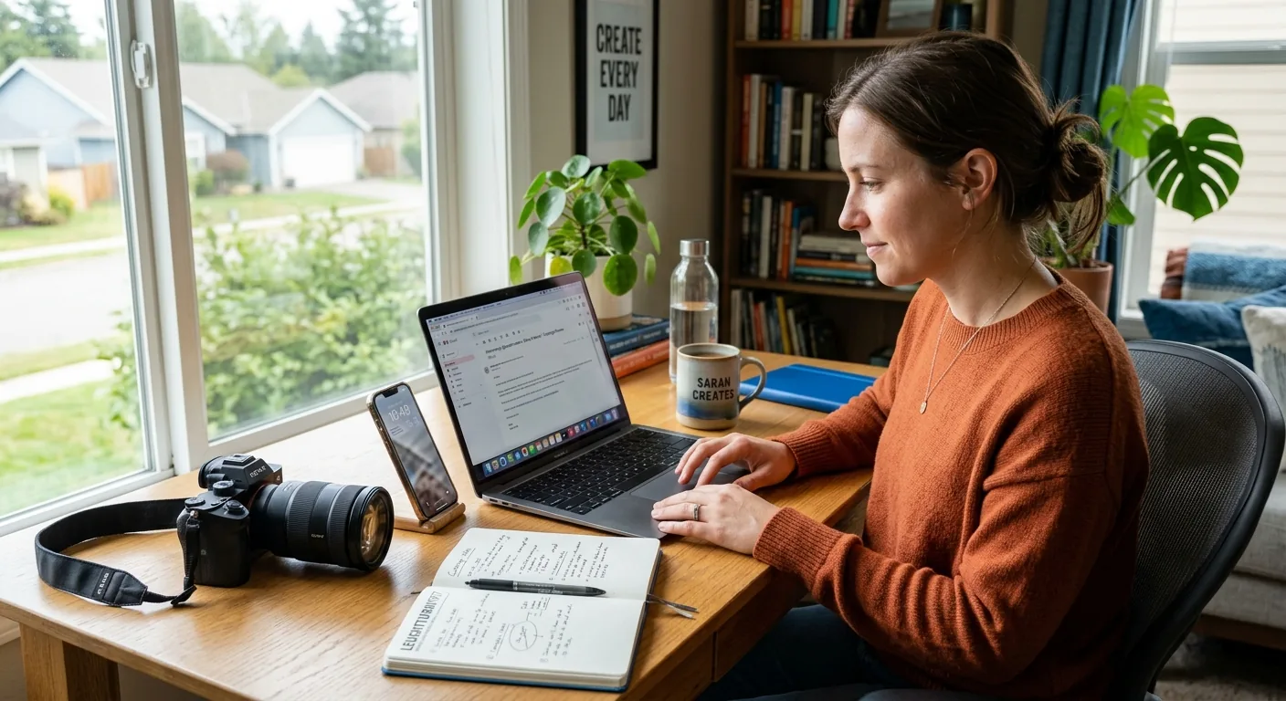 Creator working through brand collaboration opportunities
